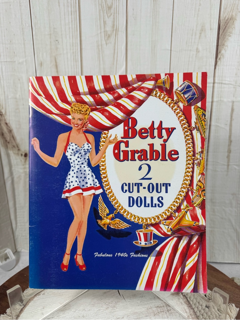 Betty Grable -2 Cut-Out Dolls - Patriotic Blue & Red